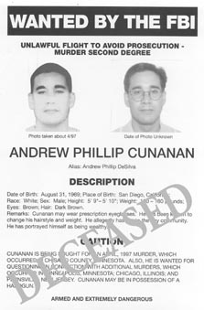 Andrew Phillip Cunanan ricercato (FBI)