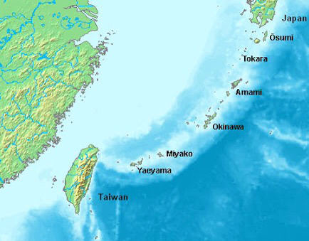 "mappa delle isole Ryukyu"